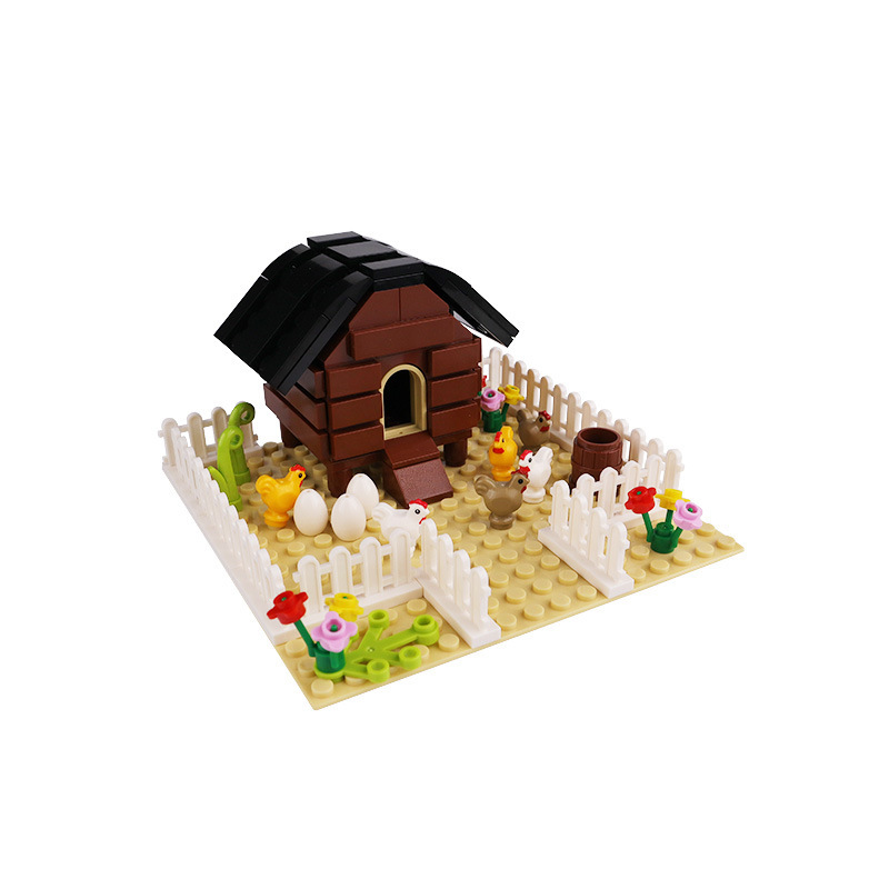 Chicken coop B with paper drawings