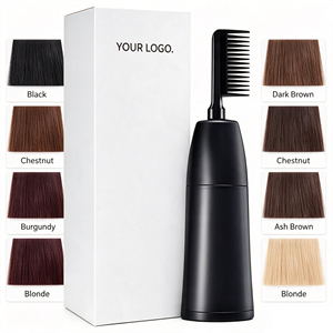 Crème colorante permanente pour cheveux à l'essence naturelle couvrante grise avec pinceau applicateur, service OEM, qualité professionnelle - Product Image 1