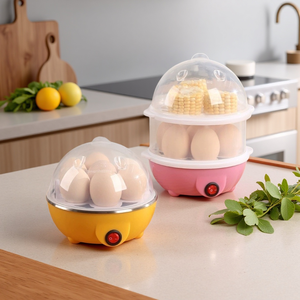 Cuiseur à œufs électrique avec arrêt automatique, <span class=keywords><strong>mini</strong></span>, pour la maison et la cuisine, capacité 7 œufs, couvercle transparent, tasse doseuse, cadeau, vente en gros, export - Product Image 1