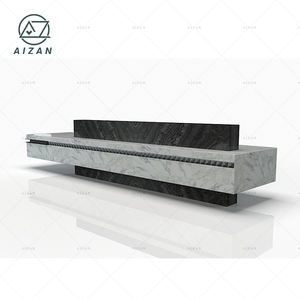 Contatore di informazioni di lusso in pietra di marmo artificiale di <span class=keywords><strong>2025</strong></span> Design nuovo Hotel banco Check-in di grandi dimensioni - Product Image 6