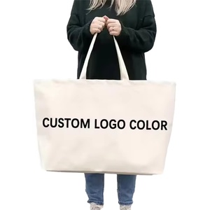 Wholesale Blank Oversized Shopping Packaging <b>Bag</b> Custom Logo Cotton Grocery Reusable <b>Plain</b> <b>Tote</b> <b>Canvas</b> <b>Bag</b> for Move House - Product Image 1