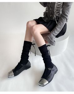 Chaussettes mi-mollet blanches pour femmes avec nœud décoratif, respirantes et confortables, idéales pour les ballerines, la vie quotidienne et les tenues élégantes - Product Image 5
