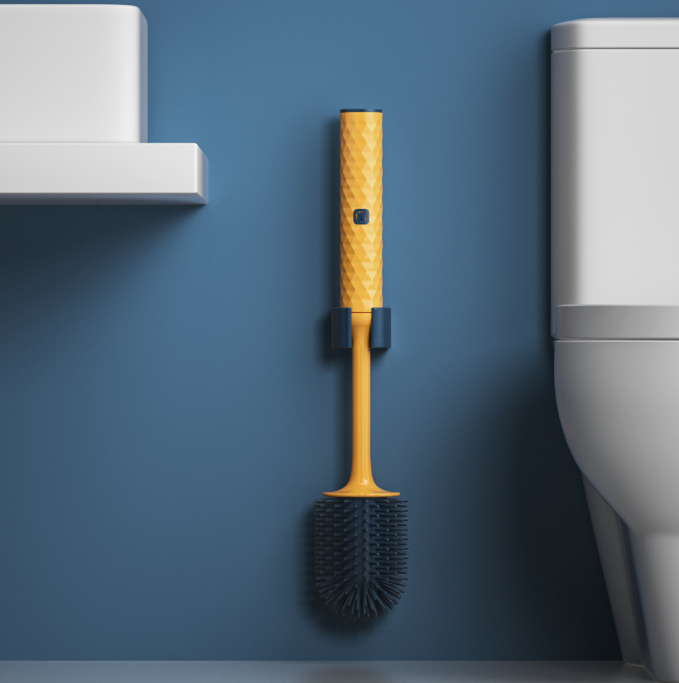 Cepillos de fregado de silicona eléctricos para baño, cepillos de fregado electrónicos con mango largo montado en la pared