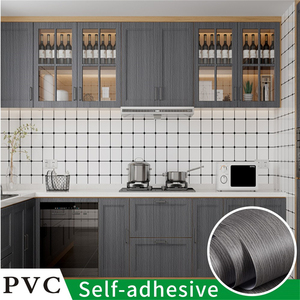 Rollo de papel tapiz autoadhesivo de PVC impermeable ancho, muebles, gabinetes, película decorativa de vinilo, pegatinas de grano de <span class=keywords><strong>madera</strong></span> <span class=keywords><strong>para</strong></span> película de decoración del hogar DIY - Product Image 2