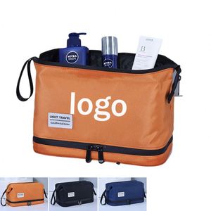 Trousse de Toilette Portable Haut de Gamme pour Hommes, Idéale pour les Voyages d'Affaires, avec Séparation Humide/Sèche, Résistante à l'Eau et Fermeture Éclair - Product Image 1