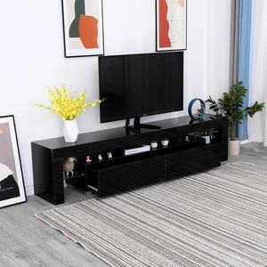 Soporte de madera de alto brillo para Tv, conjunto de consola de armario de Tv con luz Led y cajones de almacenamiento - Product Image 6