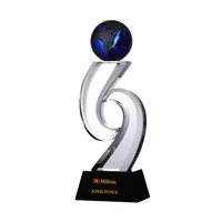 Özelleştirilmiş yeni tasarım K9 kristal kupa cam madalya ödülleri cam kupa ödülü