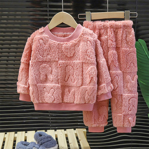 2024 Kinderen Set Warme Herfst Winter Slaapkleding Jongens Meisjes Verdikte Huis Pluche Baby Kleding Kinderen Pyjama - Product Image 4