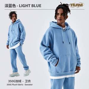 เสื้อฮู้ดดี้ลำลองสไตล์สตรีทไซส์ใหญ่พิเศษมีเชือกผูกคอตตอน100% ขายดี - Product Image 3