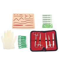 Kit de pratique de suture chirurgicale MTS, plateau à instruments, coussin en silicone, fils de suture, lames, aides pédagogiques médicales FHT001-1