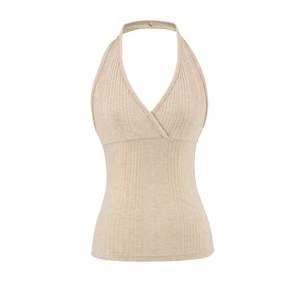 Cross V-Neck Halter Solid Vintage Sport <b>Vest</b> <b>Built</b>-<b>in</b> Chest Pad Soft Yoga Wear Quick-drying Breathable Eco-Friendly Tank <b>Top</b> - Product Image 2