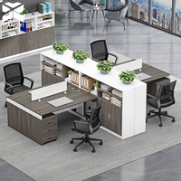 Poste de travail pour 2 à 8 personnes, bureau personnalisable, mobilier de bureau commercial, table de bureau pour espace ouvert et centre d'appels