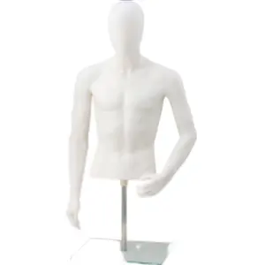 2023 Hot Sale Male Torso Upper Body Skin White PP Material Fashion Mannequin For Clothes Windows Display