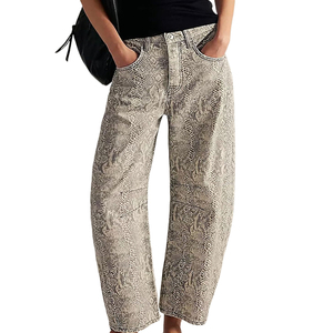 Pantaloni alla caviglia 2025 <span class=keywords><strong>Jeans</strong></span> a botte <span class=keywords><strong>Boyfriend</strong></span> Chic stampati da <span class=keywords><strong>donna</strong></span> con stampa Chic a gamba larga <span class=keywords><strong>Jeans</strong></span> Y2k Patchwork - Product Image 2