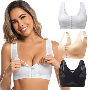 Front Closure <strong>Post</strong> <strong>Surgery</strong> <strong>Compression</strong> Minimizer <strong>Bra</strong> with Adjustable Straps Wirefree <strong>Bras</strong> - Product Image 1