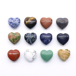 25mm Natürlicher Kristall Edelstein Pfirsichherz-Stein Liebe Großlochperlen für Schmuckherstellung DIY Halsketten-Zubehör - Product Image 4
