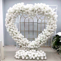 Meilleure vente proposition Roses arc fleurs Arrangements fleur florale artificielle en forme de coeur pour mariage événement toile de fond décor