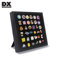 DX DESIGNS Cadre Vitré Personnalisé 10x10 12x12 Pouces pour Affichage de Badges Émaillés, Vitrine Murale ou de Table pour Collection de Badges