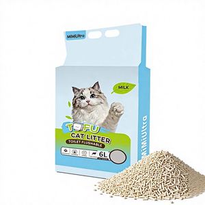 Litière pour chat en tofu biodégradable, écologique, agglomérante, de qualité alimentaire, 99,9 % sans poussière, à faible dispersion, légère et naturelle, jetable aux toilettes - Product Image 1
