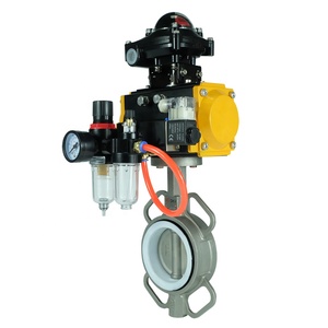 DKV attuatore pneumatico Wafer valvola a farfalla in acciaio inox EPDM PTFE morbido tenuta pneumatica valvola a farfalla tipo Wafer per acqua - Product Image 3