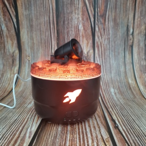 Bán buôn mới sáng tạo núi lửa pháo hương liệu Máy Nhà Máy tính để bàn im lặng tinh dầu 3D Ngọn lửa tên lửa không khí tạo độ ẩm - Product Image 6