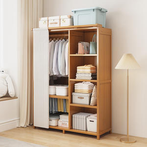 Armario Moderno Simple de Gran Capacidad, Gabinete Independiente de Madera Sólida con Puerta Corredera para Almacenamiento en el Dormitorio - Product Image 2