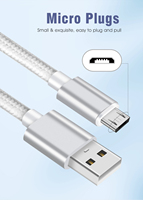 Câble de chargement et de synchronisation de données Micro USB tressé en Nylon pour chargeur de téléphone portable Android, prix fabricant
