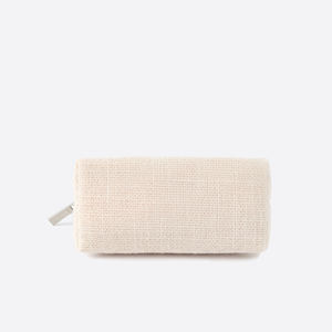 Pochette cosmétique aspect lin naturel, porte-rouge à lèvres, organiseur compact à fermeture éclair, 5x4x2.5 pouces, sac à maquillage structuré, idéal pour un cadeau - Product Image 5