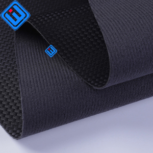 Cuir synthétique PVC <span class=keywords><strong>noir</strong></span> tissé en gros pour usine, texture tapis de paille, pour bagages, sacs, ceintures et emballages - Product Image 2