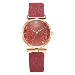 Reloj de cuarzo de estilo coreano para mujer, diseño de girasol, correa de cuero de 16mm, caja de aleación de 35mm, cristal Digital versátil a la moda - Product Image 6