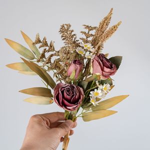 ช่อดอกกุหลาบประดิษฐ์ CallaFloral สีชมพู ชมพูนม ขาวนวล น้ำตาลอ่อน ชมพูเข้ม ม่วง สมจริง เหมาะสำหรับตกแต่งงานแต่งงาน - Product Image 2