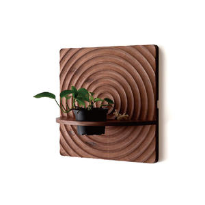Jardinière murale sculptée en bois : <span class=keywords><strong>Étagère</strong></span> à plantes en bois moderne - Product Image 4