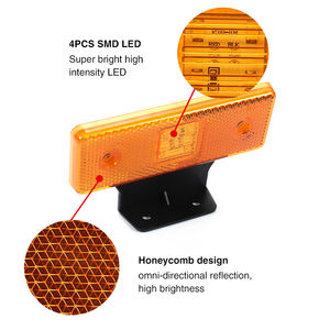 Feu <span class=keywords><strong>de</strong></span> <span class=keywords><strong>gabarit</strong></span> LED orange homologué DOT KS16-104 12V 4LED IP65 pour camion, <span class=keywords><strong>remorque</strong></span>, bus, véhicule utilitaire - Product Image 3