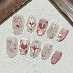 <span class=keywords><strong>Uñas</strong></span> Postizas con Diseño <span class=keywords><strong>de</strong></span> Corazón y Rosa en <span class=keywords><strong>Relieve</strong></span> Tridimensional, Color Oro Rosa, con Pegamento, Larga Duración, Venta al por Mayor - Product Image 4
