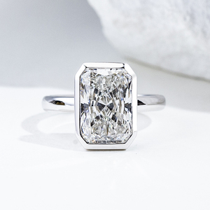 Messi Jewelry MSR-2078 10K Gold Radiant Shape Lab Grown <b>Diamond</b> <b>Ring</b> - Product Image 4