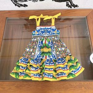 Vestido de Verano de Lujo para Niñas, Diseño Exclusivo, Estampado, Estilo Halter, Vestido Infantil de Princesa - Product Image 6