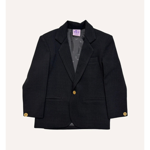Blazer noir texturé pour garçons, élégant pour les occasions spéciales, blazer formel avec tissu de qualité supérieure et coupe confortable pour enfants - Product Image 1
