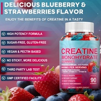 Gummies de créatine monohydrate 8000 mg pour hommes et femmes, sans sucre, supplément pré-entraînement, énergie, électrolytes