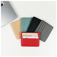Grosir dompet kulit Pu penyimpan kartu kredit, dompet pria, kulit Pu, penyimpan kartu kredit Id bisnis, Logo kustom, anyam, untuk pria