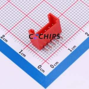 WAFER-HY2.0-5PWZ-R62 Wire-to-Board Pin Header Bent Lead Through Hole,P=2mm Connector 1x5P 2mm Right Angle Insert HY - Product Image 1