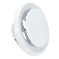 Diffuseur de plafond rond blanc en ABS série CD avec disque réglable et clips à ressort pour systèmes d'alimentation en air frais HVAC