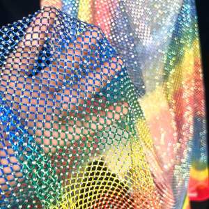 Chanceux direct usine pas cher qualité 1.5 mètre strass maille tissu strass tissu net maille avec plein strass pour danci - Product Image 3