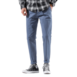 Pantaloni Chino Skinny Casual nuovo prodotto tessuto di cotone Logo personalizzato da <span class=keywords><strong>uomo</strong></span> produttore pantaloni a matita primaverili lavorati a maglia leggeri <span class=keywords><strong>Chinos</strong></span> - Product Image 4