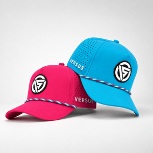 Gorra de Golf Elite de 5 Paneles con Parche de Cuero Personalizado, Bajo MOQ, Logotipo Grabado con Láser OEM, Perfil Medio Estructurado, Accesorio Deportivo Clásico - Product Image 1