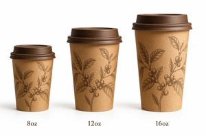 Vaso de Café Desechable de Papel Kraft con Impresión de Logotipo OEM Personalizado, con Ilustración Botánica <span class=keywords><strong>Vintage</strong></span>, Vaso para Llevar Bebidas Calientes - Product Image 3