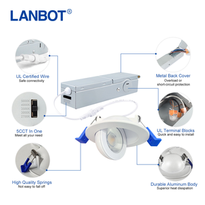 Downlight LED encastré orientable 2 pouces 5W Triac 0-10V DALI <span class=keywords><strong>Darklight</strong></span> avec cadre et certification ETL - Product Image 3