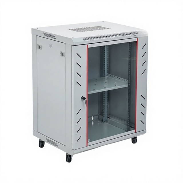 Wholesale Wall Mounted 19" Network Server Rack Cabinet, SPCC Cold Rolled Steel  Enclosure, Glass Door Data Cabinet with Fan