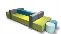 Ensemble de canapés combinés pour hôtel et bureau - Design moderne en tissu, écologique et durable