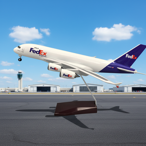 Modelo de Avión de Resina A380 FedEx de 37 cm, Escala 1:200, Versión LED, Precio de Fábrica, Regalo Empresarial, Decoración, Artesanía, <span class=keywords><strong>Airbus</strong></span> <span class=keywords><strong>Cargo</strong></span> Airlines - Product Image 3