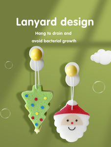 Éponge de bain douce en forme de dessin animé Brosse de douche pour le nettoyage de la peau du corps dans la salle de bain Série de Noël Éponge de bain - Product Image 3